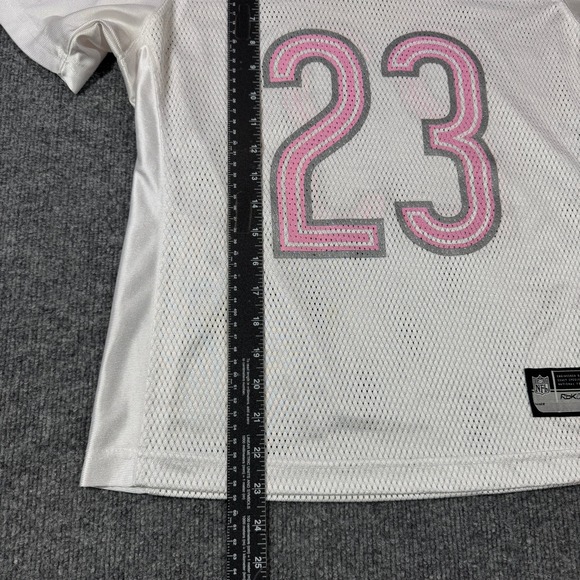 Devin Hester 23 Chicago Bears Reebok Womens Medium White Pink NFL Jersey - Picture 9 of 11